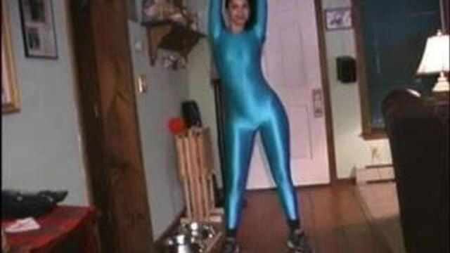 Brunette Spandex Bodysuit