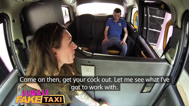 Female Fake Taxi Milf gives hung stud lessons in oral sex