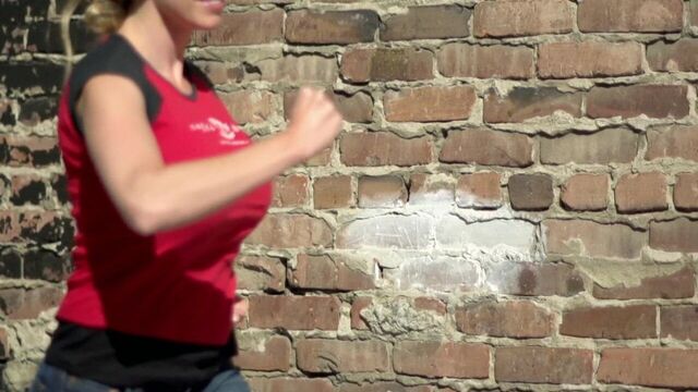 Kari Byron running in slow motion