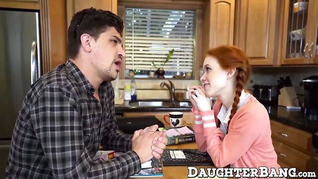 Redhead teen Dolly Little pussy pounded the right way