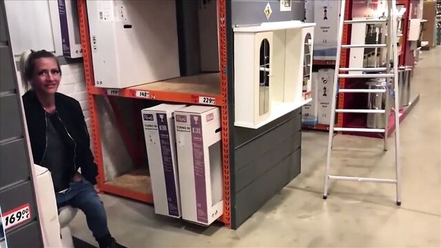 Peeing at store
