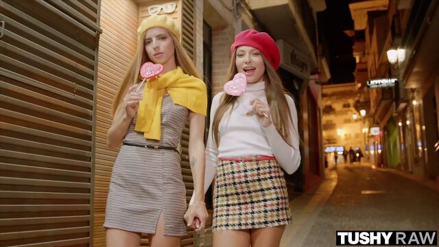 TUSHYRAW Euro cuties get their tight assholes stretched out