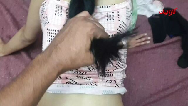 My step uncle Hawa Hatta filled me up until semen came out of Ehsas Zwain's drum