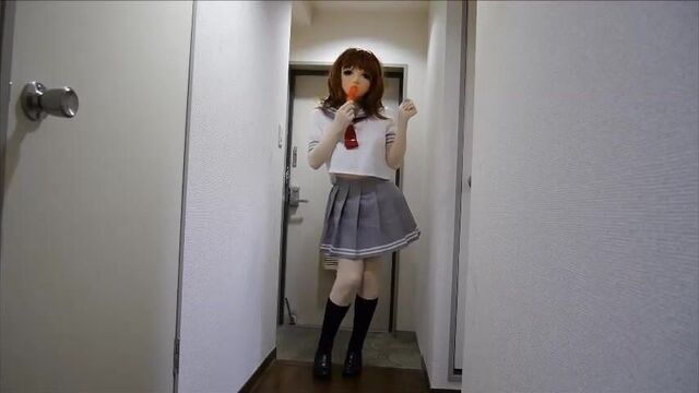 Kigurumi school girl vibrating
