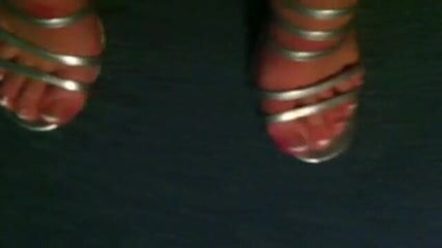 Feets with painted Nails in sexy High Heels