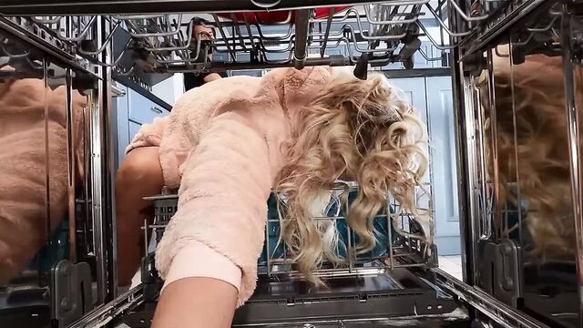 Cheating Wife Get Analized While She Stuck In The Dishwasher